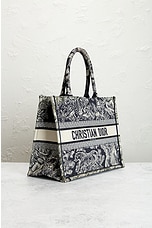 FWRD Renew Dior Toile De Jouy Canvas Book Tote Bag in Grey, view 4, click to view large image.
