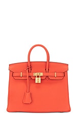 FWRD Renew Hermes Togo Birkin 25 Handbag in Orange, view 1, click to view large image.