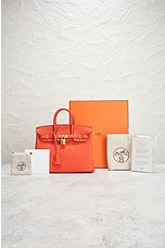 FWRD Renew Hermes Togo Birkin 25 Handbag in Orange, view 7, click to view large image.