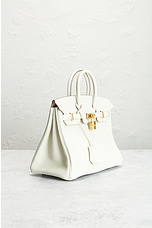 FWRD Renew Hermes Togo Birkin 25 Handbag in Cream, view 4, click to view large image.