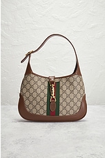 FWRD Renew Gucci GG Jackie Shoulder Bag in Brown, view 2, click to view large image.