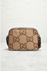 FWRD Renew Gucci Jumbo GG Canvas Messenger Bag in Brown, view 3, click to view large image.
