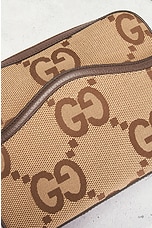 FWRD Renew Gucci Jumbo GG Canvas Messenger Bag in Brown, view 5, click to view large image.