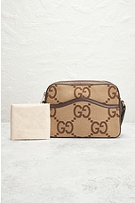 FWRD Renew Gucci Jumbo GG Canvas Messenger Bag in Brown, view 7, click to view large image.