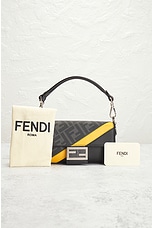 FWRD Renew Fendi Diagonal Zucca 2 Way Baguette Shoulder Bag in Black, view 8, click to view large image.