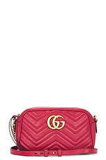 FWRD Renew Gucci GG Marmont Quilted Leather Shoulder Bag in Red, view 1, click to view large image.