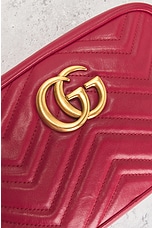 FWRD Renew Gucci GG Marmont Quilted Leather Shoulder Bag in Red, view 5, click to view large image.