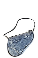 FWRD Renew Dior Denim Saddle Bag in Blue, view 1, click to view large image.