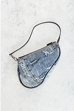 FWRD Renew Dior Denim Saddle Bag in Blue, view 2, click to view large image.