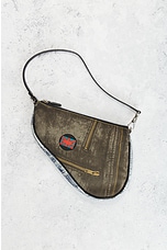 FWRD Renew Dior Denim Saddle Bag in Blue, view 3, click to view large image.