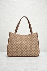 FWRD Renew Gucci Horsebit Tote Bag in Beige, view 3, click to view large image.