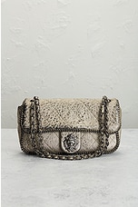 FWRD Renew Chanel Lion Chain Flap Shoulder Bag in Grey, view 2, click to view large image.