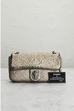 FWRD Renew Chanel Lion Chain Flap Shoulder Bag in Grey, view 8, click to view large image.