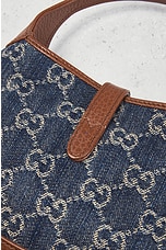 FWRD Renew Gucci Jackie GG Denim Shoulder Bag in Blue, view 7, click to view large image.