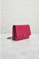 FWRD Renew Chanel Boy Wallet On Chain Bag in Red, view 4, click to view large image.
