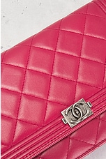 FWRD Renew Chanel Boy Wallet On Chain Bag in Red, view 5, click to view large image.