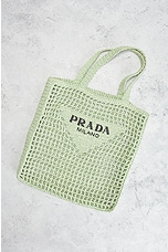 FWRD Renew Prada Tote Bag in Sage, view 2, click to view large image.