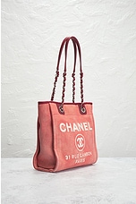 FWRD Renew Chanel Deauville PM Tote Bag in Pink, view 4, click to view large image.