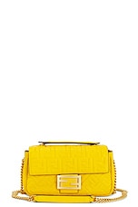 FWRD Renew Fendi Zucca Chain Shoulder Bag in Mustard, view 1, click to view large image.
