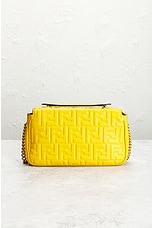 FWRD Renew Fendi Zucca Chain Shoulder Bag in Mustard, view 3, click to view large image.