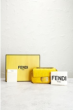 FWRD Renew Fendi Zucca Chain Shoulder Bag in Mustard, view 9, click to view large image.