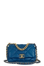 FWRD Renew Chanel Matelasse Chain Shoulder Bag in Blue, view 1, click to view large image.