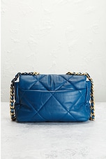 FWRD Renew Chanel Matelasse Chain Shoulder Bag in Blue, view 3, click to view large image.