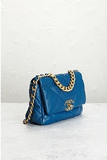 FWRD Renew Chanel Matelasse Chain Shoulder Bag in Blue, view 4, click to view large image.