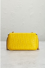 FWRD Renew Fendi Zucca Baguette 2 Way Chain Shoulder Bag in Yellow, view 3, click to view large image.