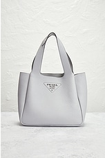 FWRD Renew Prada Vitello Daino Dynamique Handbag in Grey, view 2, click to view large image.
