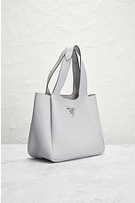 FWRD Renew Prada Vitello Daino Dynamique Handbag in Grey, view 4, click to view large image.