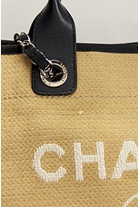 FWRD Renew Chanel Deauville GM Canvas Tote Bag in Beige, view 6, click to view large image.