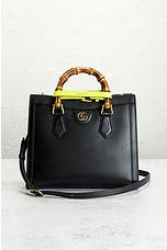 FWRD Renew Gucci Bamboo Diana 2 Way Handbag in Black, view 2, click to view large image.