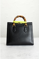 FWRD Renew Gucci Bamboo Diana 2 Way Handbag in Black, view 3, click to view large image.