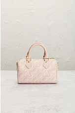 FWRD Renew Louis Vuitton Monogram Nano Speedy Handbag in Pink, view 3, click to view large image.