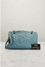 FWRD Renew Chanel Caviar Shopping Tote Bag in Blue, view 10, click to view large image.