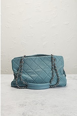 FWRD Renew Chanel Caviar Shopping Tote Bag in Blue, view 3, click to view large image.