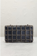 FWRD Renew Chanel Wild Stitch Chocobar Turnlock Chain Shoulder Bag in Navy, view 3, click to view large image.