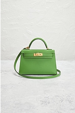 FWRD Renew Hermes Mini Kelly Handbag in Yucca, view 2, click to view large image.