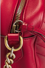 FWRD Renew Gucci GG Marmont Quilted Leather Shoulder Bag in Red, view 6, click to view large image.