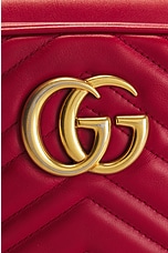 FWRD Renew Gucci GG Marmont Quilted Leather Shoulder Bag in Red, view 7, click to view large image.