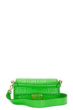 FWRD Renew Fendi Baguette Shoulder Bag in Green, view 1, click to view large image.