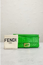 FWRD Renew Fendi Baguette Shoulder Bag in Green, view 9, click to view large image.