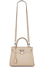 FWRD Renew Hermes Kelly 25 Handbag in Togo Leather with Palladium Hardware in Gris Tourterelle, view 5, click to view large image.