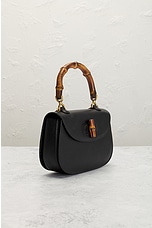 FWRD Renew Gucci Bamboo Handbag in Black, view 4, click to view large image.
