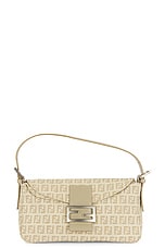 FWRD Renew Fendi Zucca Mama Shoulder Bag in Beige, view 1, click to view large image.