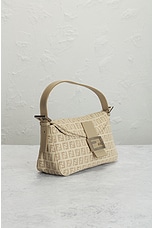 FWRD Renew Fendi Zucca Mama Shoulder Bag in Beige, view 4, click to view large image.