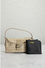 FWRD Renew Fendi Zucca Mama Shoulder Bag in Beige, view 9, click to view large image.