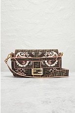 FWRD Renew Fendi Bucket Embroidered 2 Way Shoulder Bag in Brown, view 2, click to view large image.