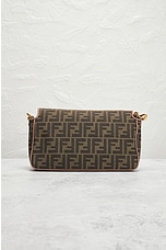 FWRD Renew Fendi Bucket Embroidered 2 Way Shoulder Bag in Brown, view 3, click to view large image.